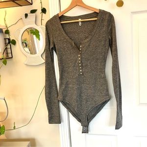 Free People fp intimately gray bodysuit
